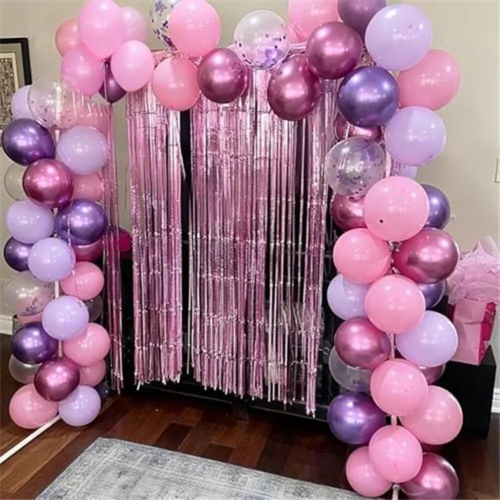 Pink Purple Balloons 50 Pack 12 Inch Confetti Metallic Latex Party Decorations